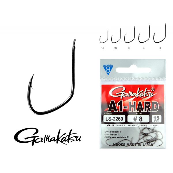 Gamakatsu G-carp A1 Long Claw Black 4 10pcs/pack Ear Beard Feeder hook