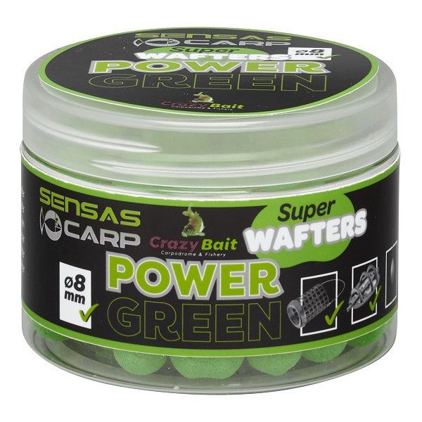 Sensas Wafters Super Power Green Garlic 8mm Wafers 80gr