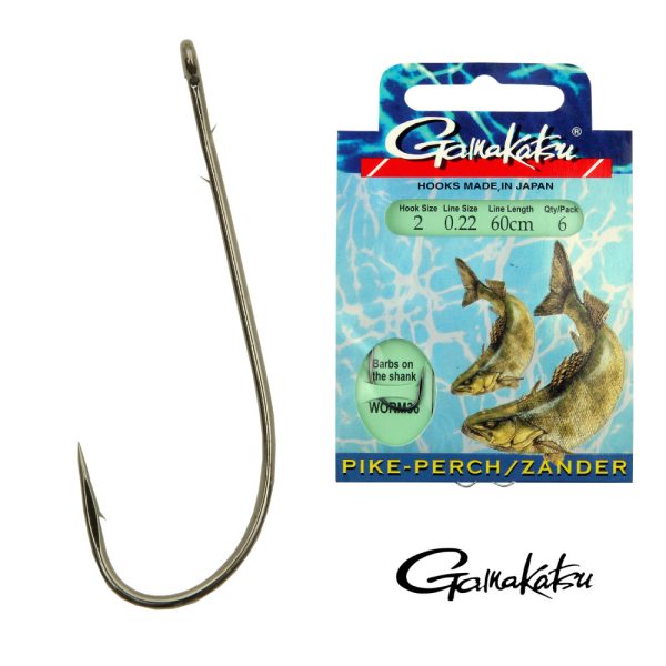 Gamakatsu Bks-Worm36 Perch Bronze 1/0 6pcs/pack Ear Bearded Predator Fish Hook
