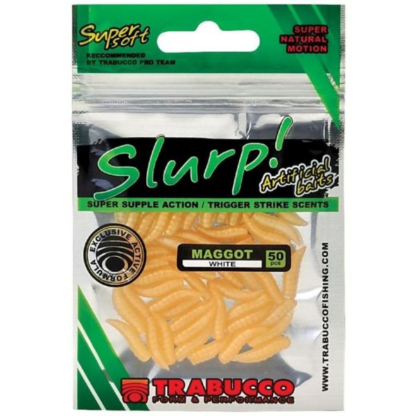 Trabucco Slurp Bait Maggot Natural White White Artificial Ponts 50pcs