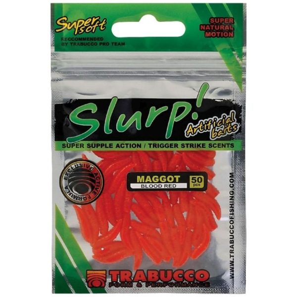 Trabucco Slurp Bait Maggot Blood Red Blood Red Artificial Maggot 50pcs
