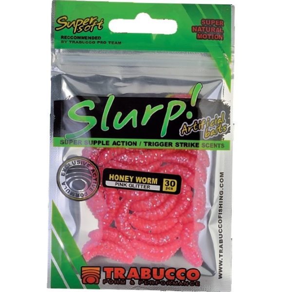 Trabucco Slurp Bait Honey Worm XL Pink Glitter 25pcs