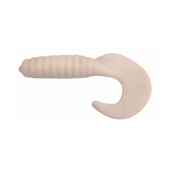 Trabucco Yummy Bait Curly Tail White 4cm Plastic Bait 8pcs