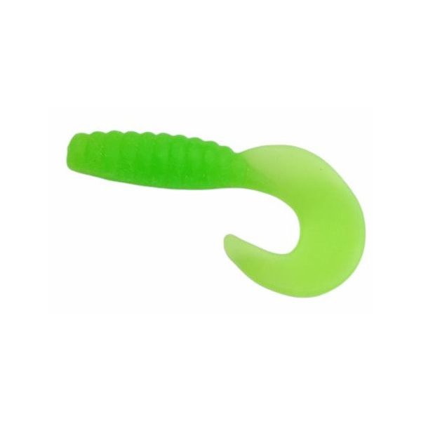 Trabucco Yummy Bait Curly Tail Green Chartreuse 4cm Plastic Bait 8pcs