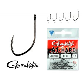  Gamakatsu LS-2263NSB/006 A1 Black 6 15pcs/pack Eyed Barbed Feeder hook