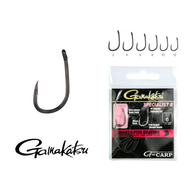 Gamakatsu LS-2263NSB/012 A1 Black 12 15pcs/pack Ear Bearded Feeder hook