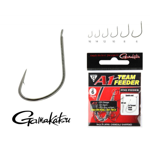 Gamakatsu G-Carp Specialist R Black 6 10pcs/pack Ear Bearded Feeder hook