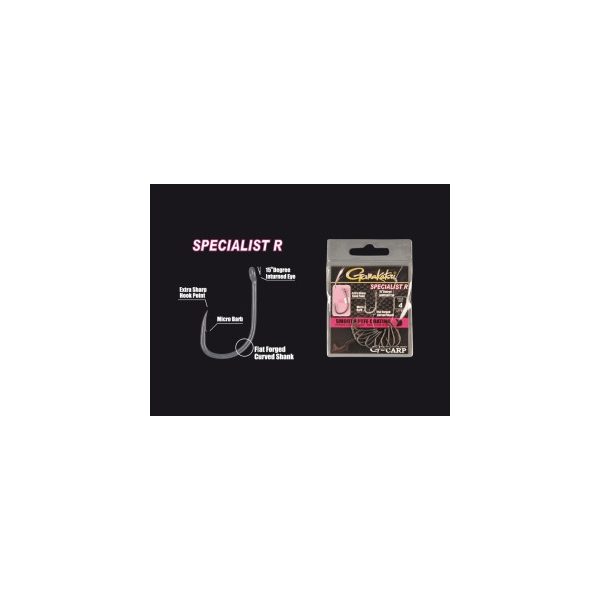 Gamakatsu G-Carp Specialist R 10/cs. 10 hooks Bearded hook, Eared hook