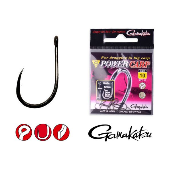 Gamakatsu A1 Team Feeder Strong Carp Black 6 10/pack Ear Bearded Feeder hook