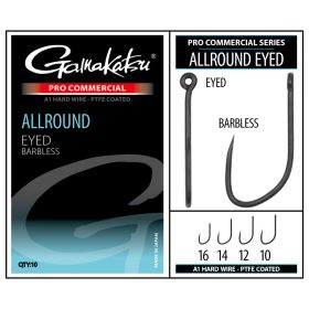   Gamakatsu Coars Pro-C Allround Eyed A1 PTFE BL Eyed Barbless Hook #16
