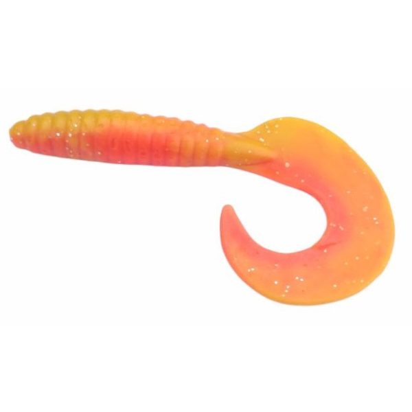 Rapture Fun Tail Grub 6,5cm Red Flame Yellow Plastic Bait 10pcs