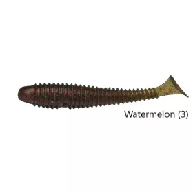 Rapture Ribbed Swing Shad 7cm Watermelon Plastic Bait 12 pcs