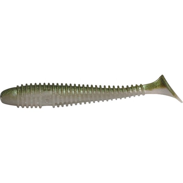 Rapture Ribbed Swing Shad 7cm Watermelon-Pearl Plastic Bait 12pcs