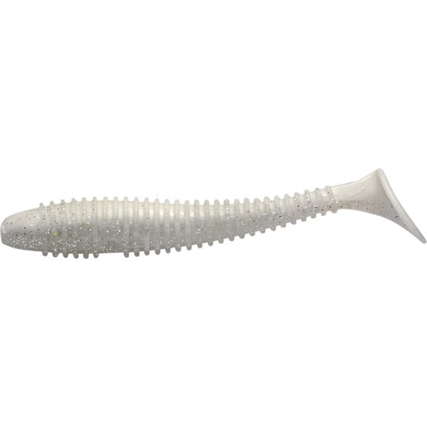 Rapture Ribbed Swing Shad 7cm White Ghost Plastic Bait 12pcs