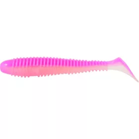 Rapture Ribbed Swing Shad 4cm Pink Shake Plastic Bait 14 pcs
