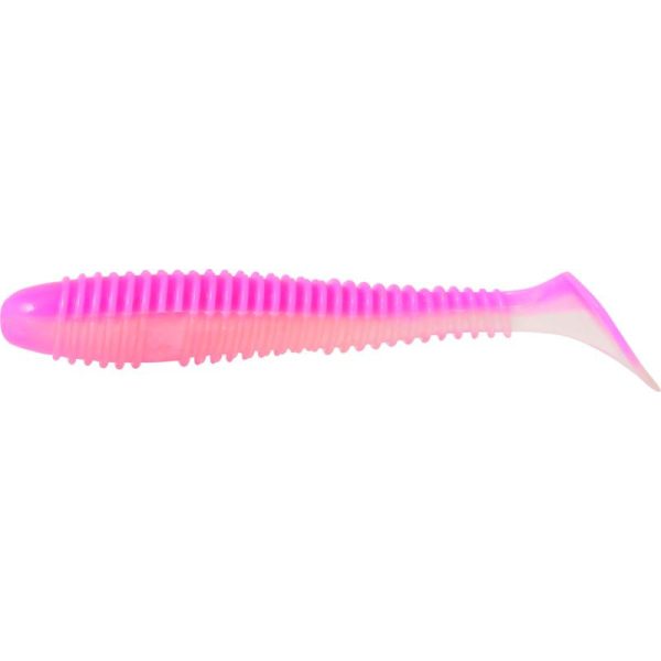 Rapture Ribbed Swing Shad 4cm Pink Shake Plastic Bait 14pcs