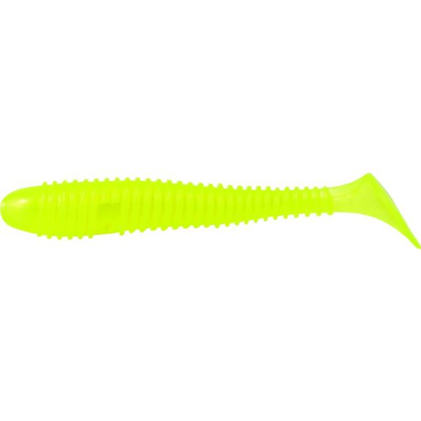 Rapture Ribbed Swing Shad 4cm Neon Yellow Plastic Bait 14pcs