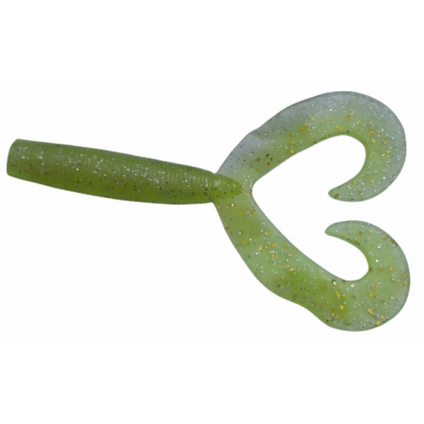 Rapture Twin Grub 9cm Chartreuse Ghost Plastic Bait 10pcs