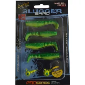   Rapture Slugger Shad Set 5.5cm Lime Yellow 4+2 pcs Artificial Bait Set