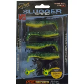   Rapture Slugger Shad Set 5.5cm Yellow & Blue 4+2 pcs Artificial Bait Set