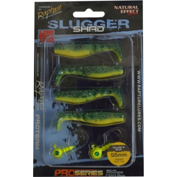 Rapture Slugger Shad Set 5,5cm Yellow & Blue 4+2pcs Artificial Bait Set