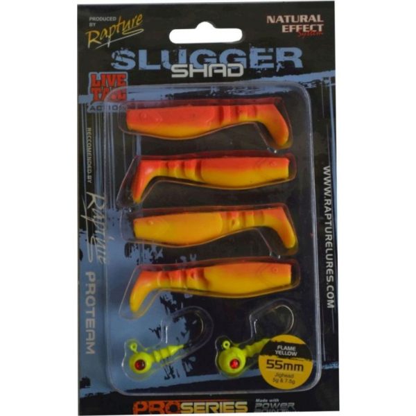 Rapture Slugger Shad Set 5,5cm Flame Yellow 4+2pcs Artificial Bait Set