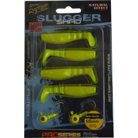  Rapture Slugger Shad Set 5.5cm Neon Yellow 4+2 pcs Artificial Bait Set