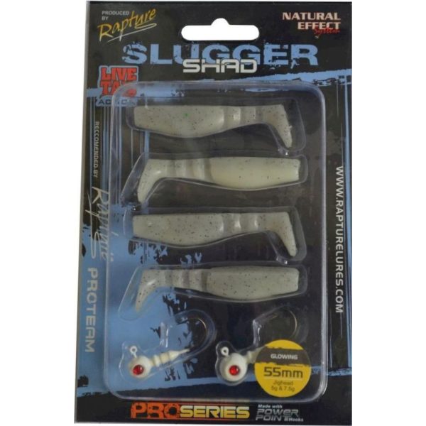 Rapture Slugger Shad Set 5,5cm Chartreuse Ghost 4+2pcs Artificial Bait Set