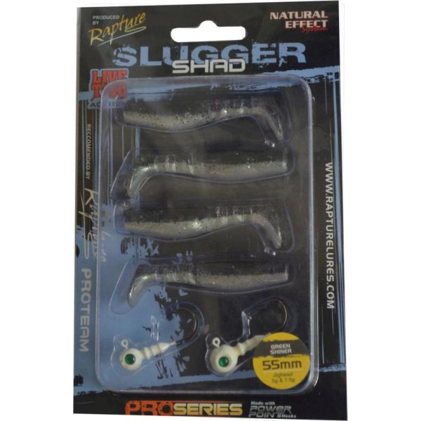 Rapture Slugger Shad Set 5,5cm Green Shiner 4+2pcs Artificial Bait Set