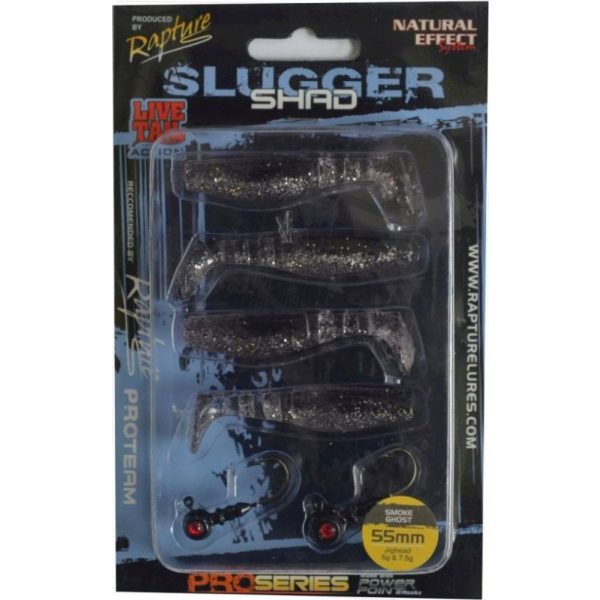 Rapture Slugger Shad Set 5,5cm Smoke Ghost 4+2pcs Artificial Bait Set