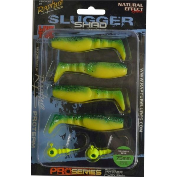 Rapture Slugger Shad Set 7,5cm Yellow / Blue 4+2pcs Artificial Bait Set