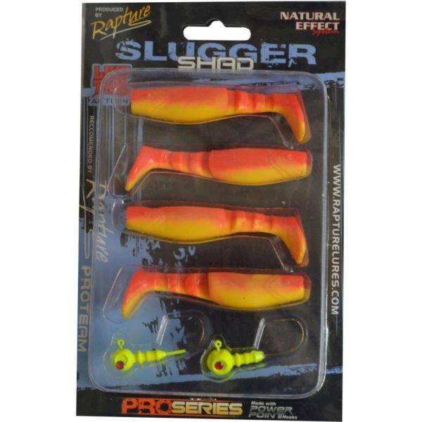 Rapture Slugger Shad Set 7,5cm Flame Yellow 4+2pcs Artificial Bait Set