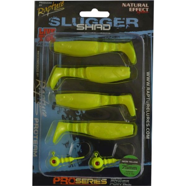 Rapture Slugger Shad Set 7,5cm Neon Yellow 4+2pcs Artificial Bait Set