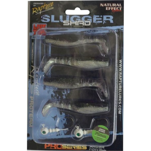 Rapture Slugger Shad Set 7,5cm Green Shiner 4+2pcs Artificial Bait Set