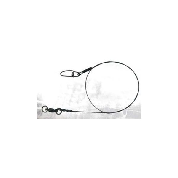 Trabucco Titanium Leader 40lb 12 Bb/Snap/Titanium Wire Leader With Snap and Ball Bearing Swivel