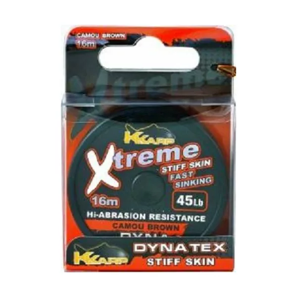 K-Karp Dyna Tex Xtreme Stiff 16m 35lb Camo Brown Leader Line