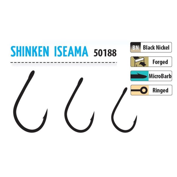 Trabucco Shinken Hooks Iseama W/R BN #14 Ears, Bearded Hooks 10pcs