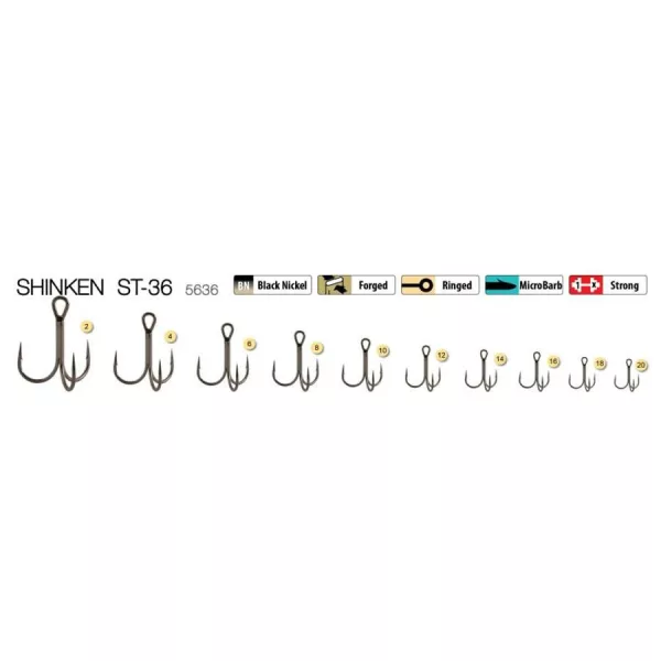Trabucco Shinken ST-36 BN #20 Treble Hook 6pcs