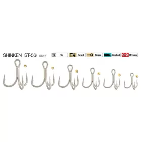 Trabucco Shinken ST-56 TN #1 Treble Hook 4pcs