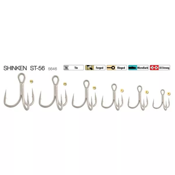 Trabucco Shinken ST-56 TN #1 Treble Hook 4pcs