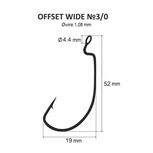 DS Offset wide No. 3/0 (3pcs/pack)