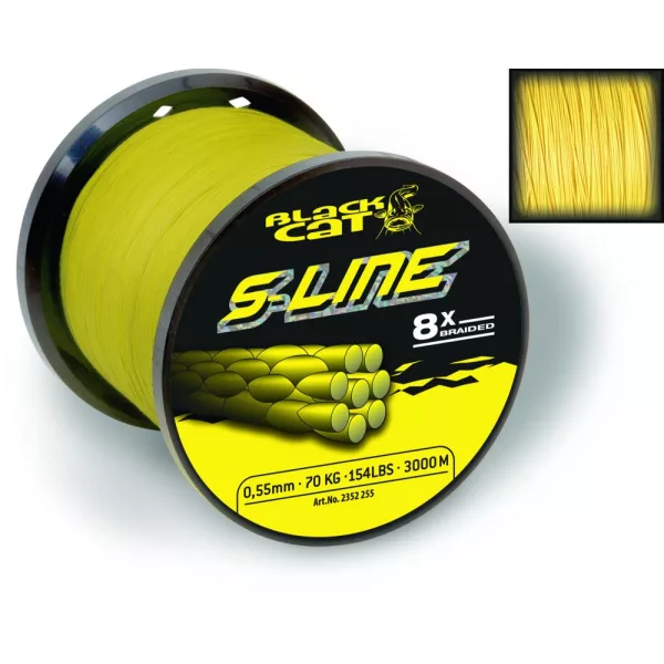 Black Cat O 0.55mm S-Line H: 450m 70kg / 154lbs yellow - Braided line