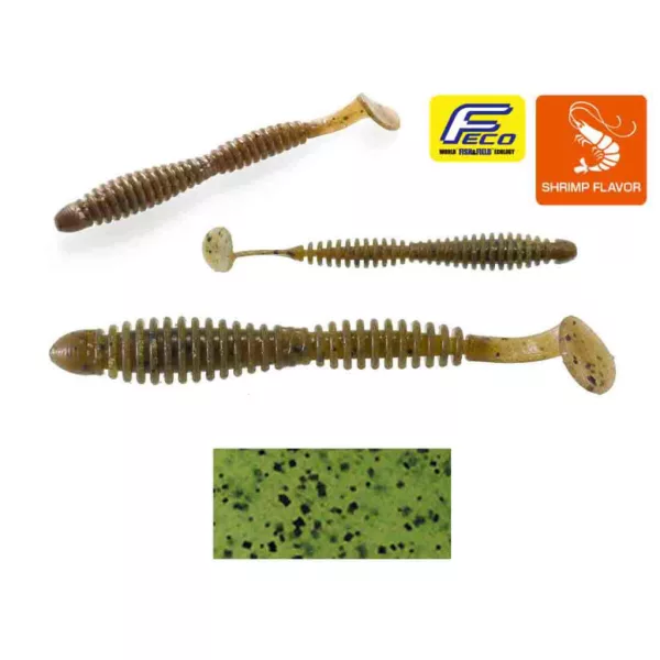 Tiemco Locoism Flexy Shad 7,6cm #100 Watermelon/BKF Plastic Lure 9 Pcs