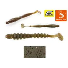   Tiemco Locoism Flexy Shad 7,6cm #160 Smoke/BK&SLF Plastic Lure 9pcs