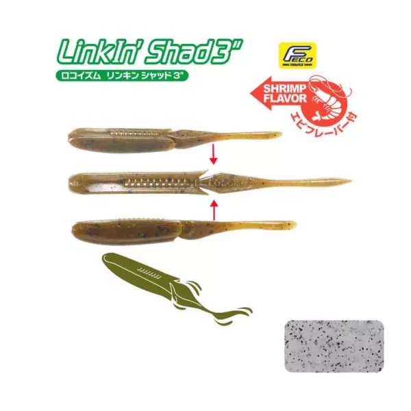 Tiemco Linkin Shad 7.6cm 161 Plastic Lure 9pcs