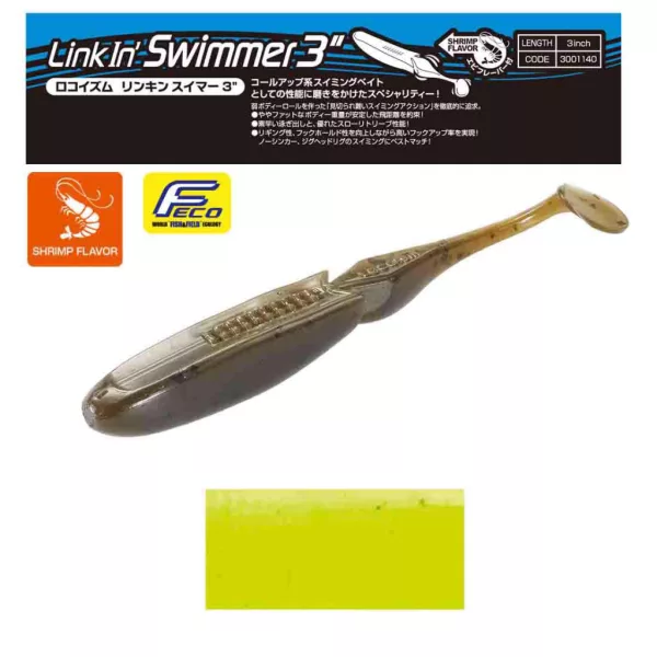 Tiemco Linkin Swimmer 7,6cm 166 Plastic Lure 9pcs