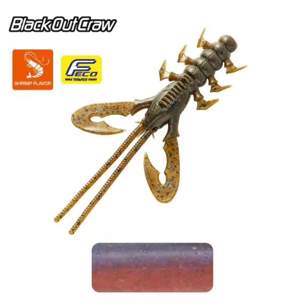 Tiemco Black Out Craw 10cm 002 Plastic Lure 6pcs