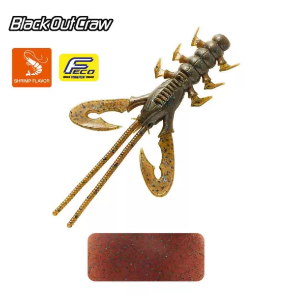 Tiemco Black Out Craw 10cm 142 Plastic Lure 6pcs