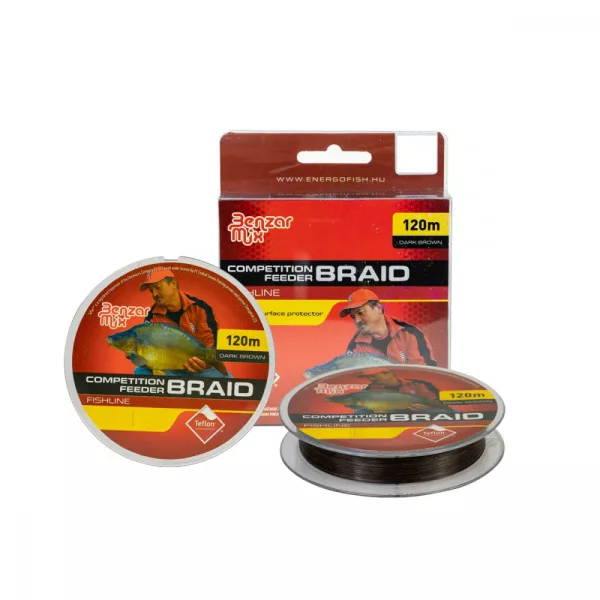 Line Benzar Competition Feeder Braid 0.12Mm 7.89 Kg 120M Dark Brown