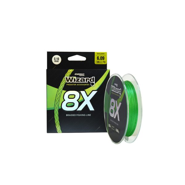 Wizard 8X Lime Green 0,10mm 135m Braided Cord
